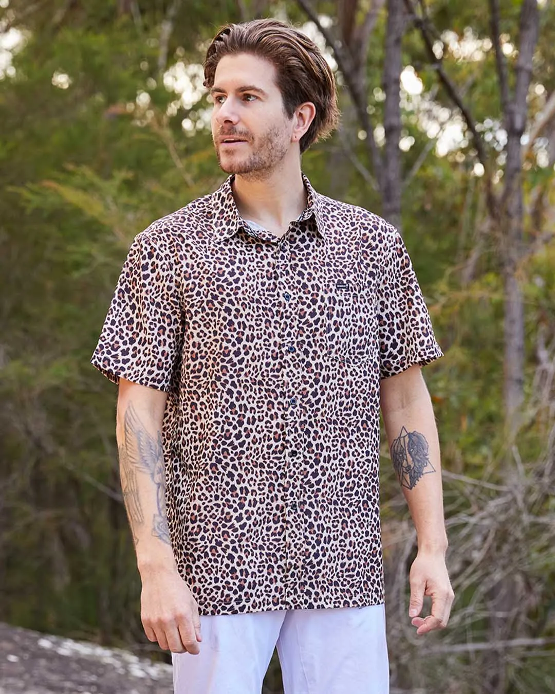 Mens Tech Party Shirt | Leopard