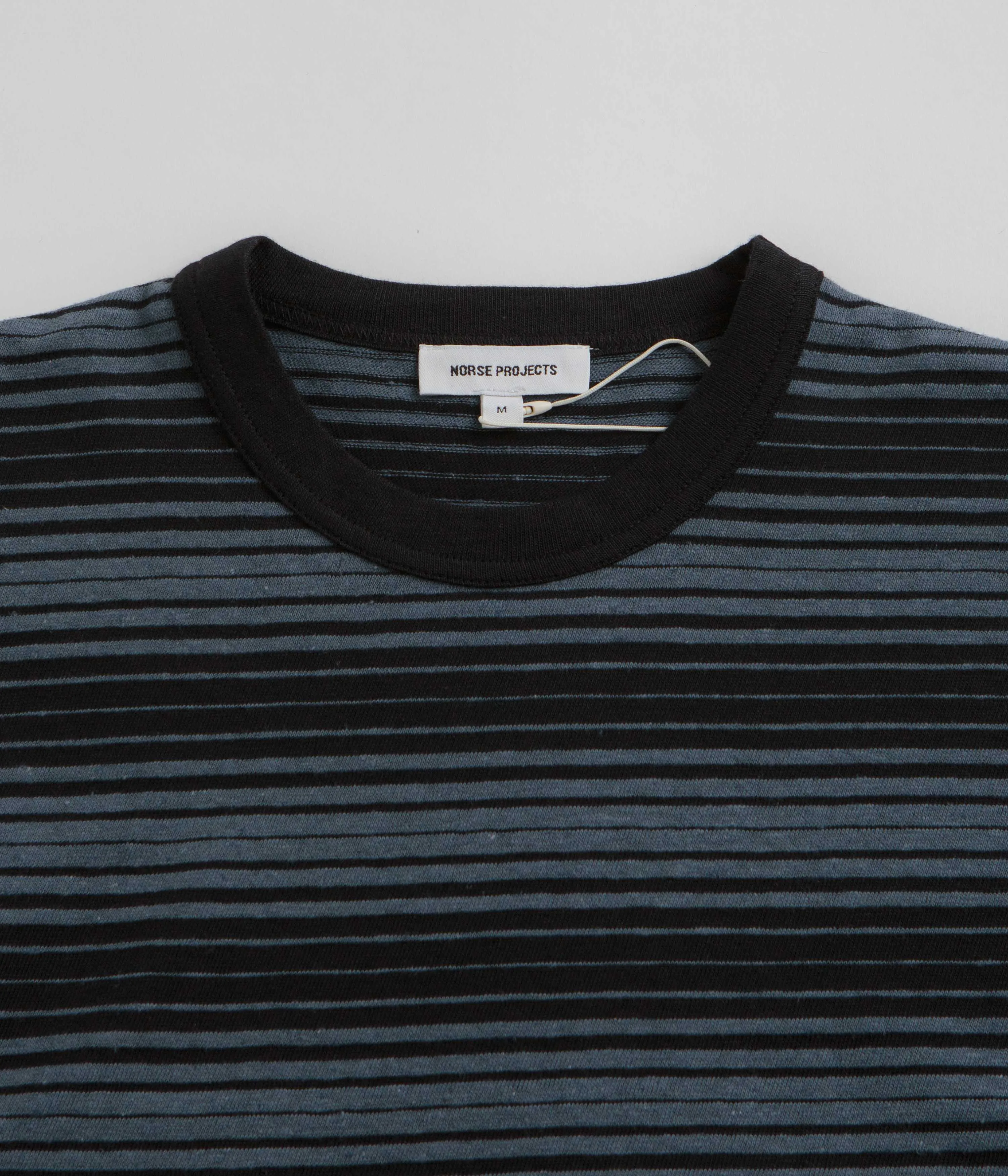 Norse Projects Johannes Spaced Stripe T-Shirt - Steel Blue