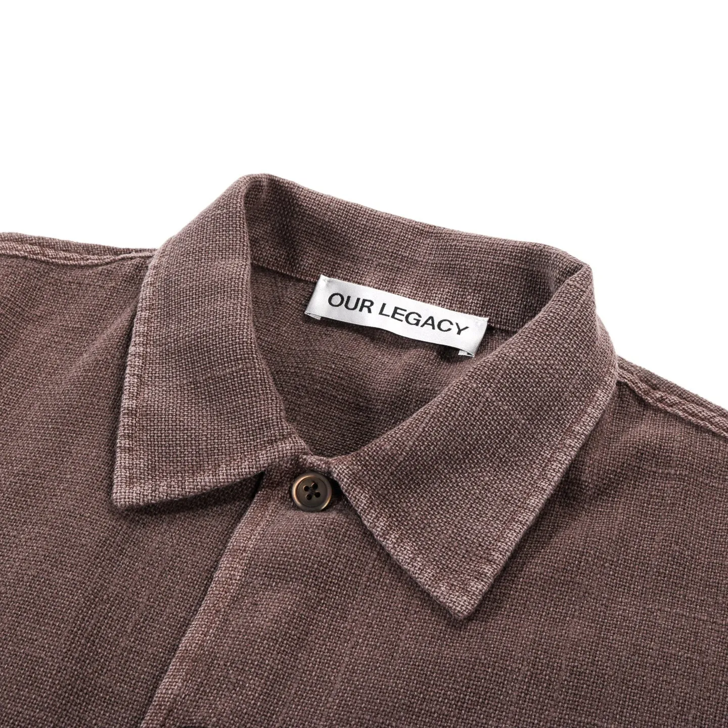 OUR LEGACY ELDER SHIRT SHORTSLEEVE BROWN SPARSE PANAMA