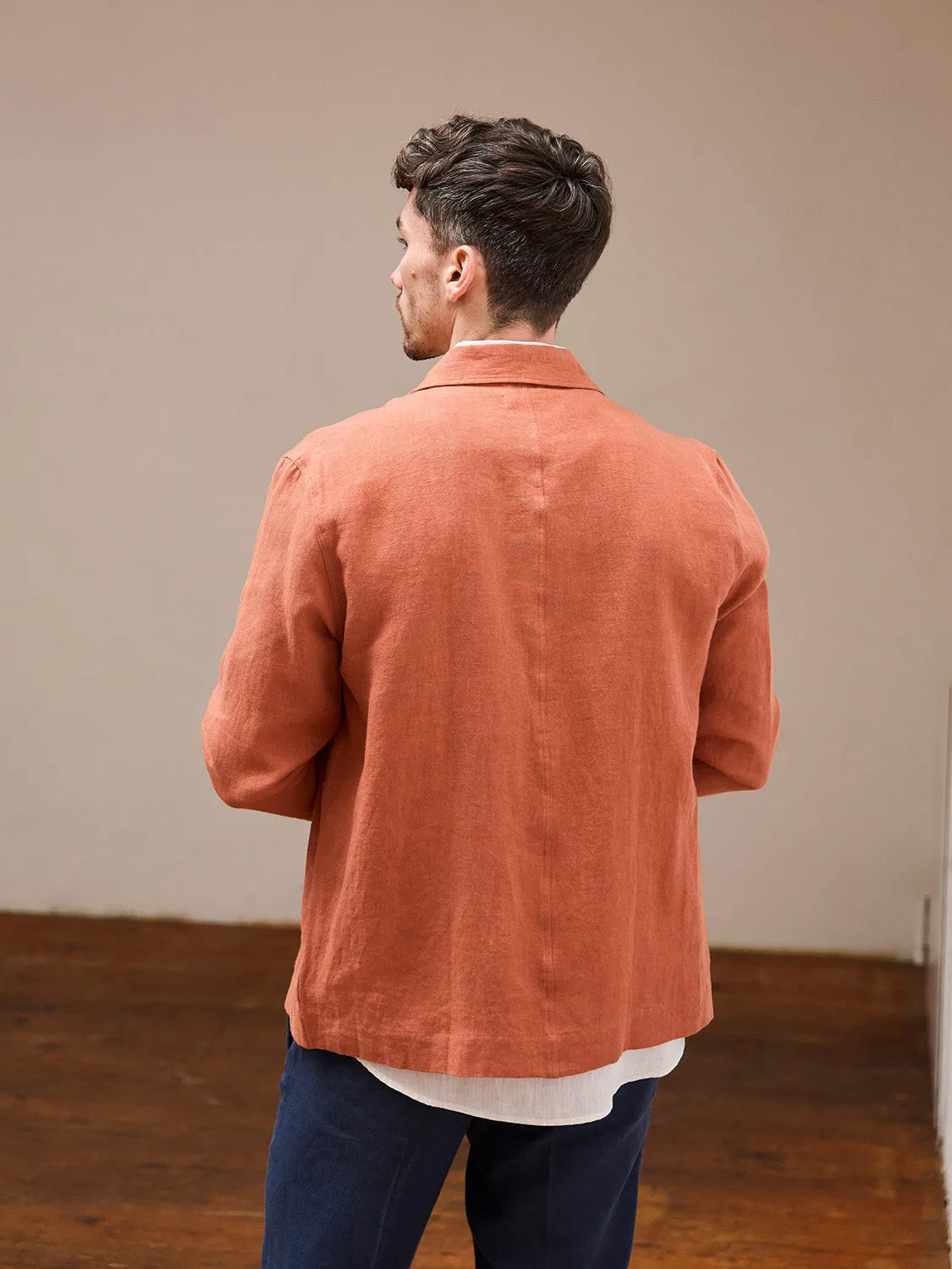 Overshirt Linen Montagnola Terracotta