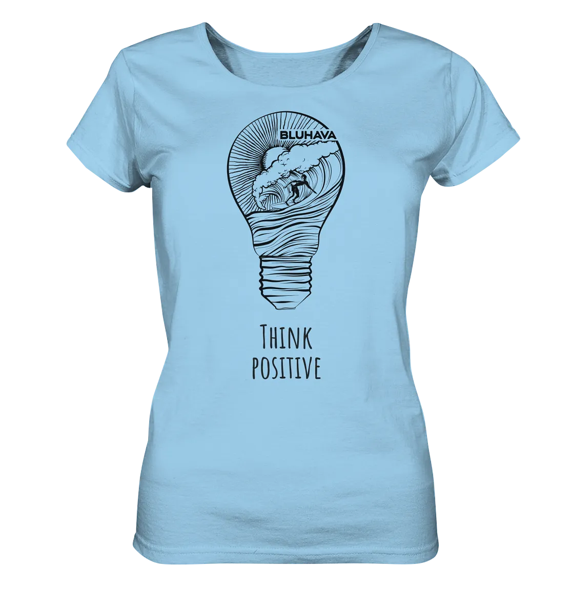 "Think Positive Surfer" - Damen Premium Organic Shirt