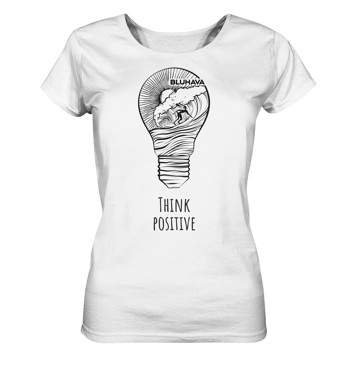 "Think Positive Surfer" - Damen Premium Organic Shirt