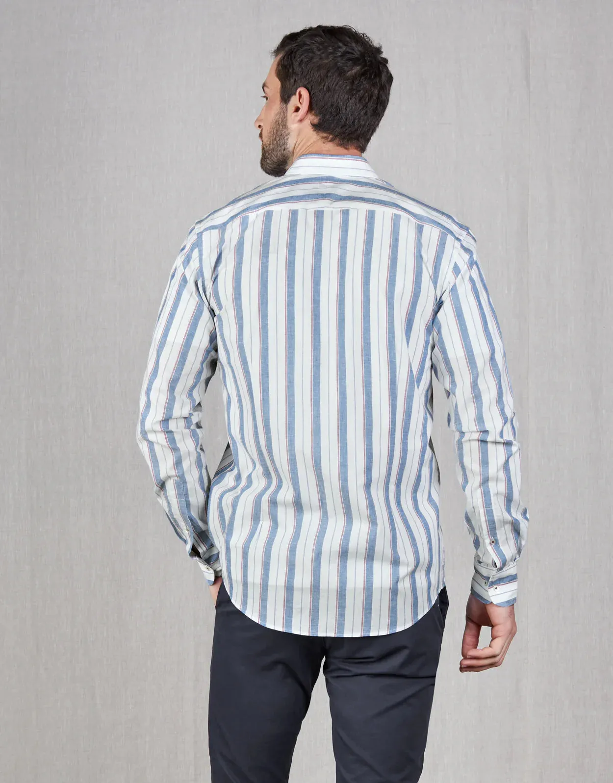 Rembrandt - Ohope Shirt - Blue/Red Stripe