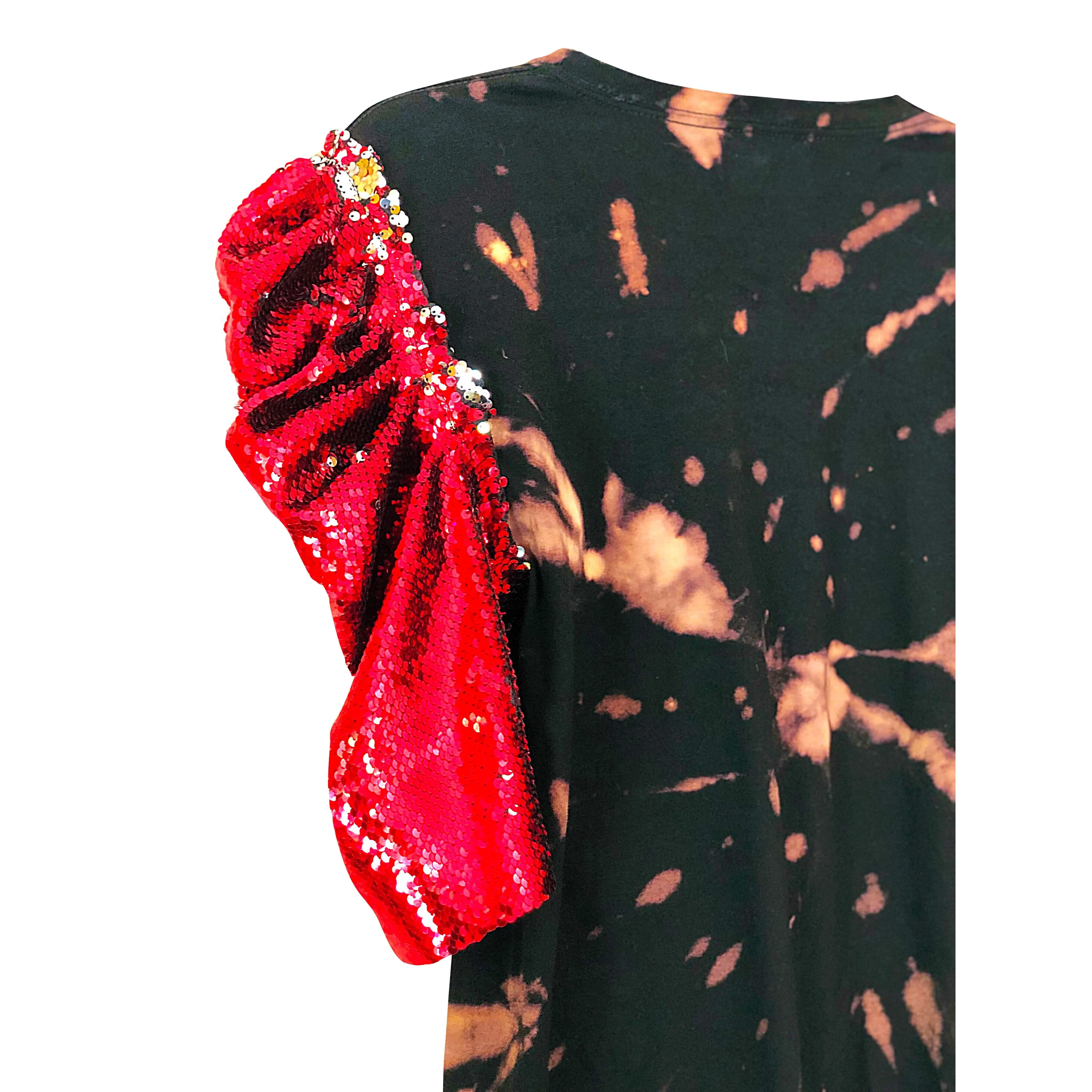 ROLLING STONES Tie Dye Sequin T Shirt