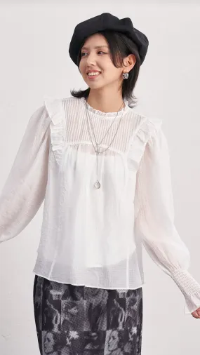 Ruffle Shirred Shirt