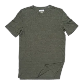 Smile short-sleeved t-shirt in light linen jersey (foliage green)