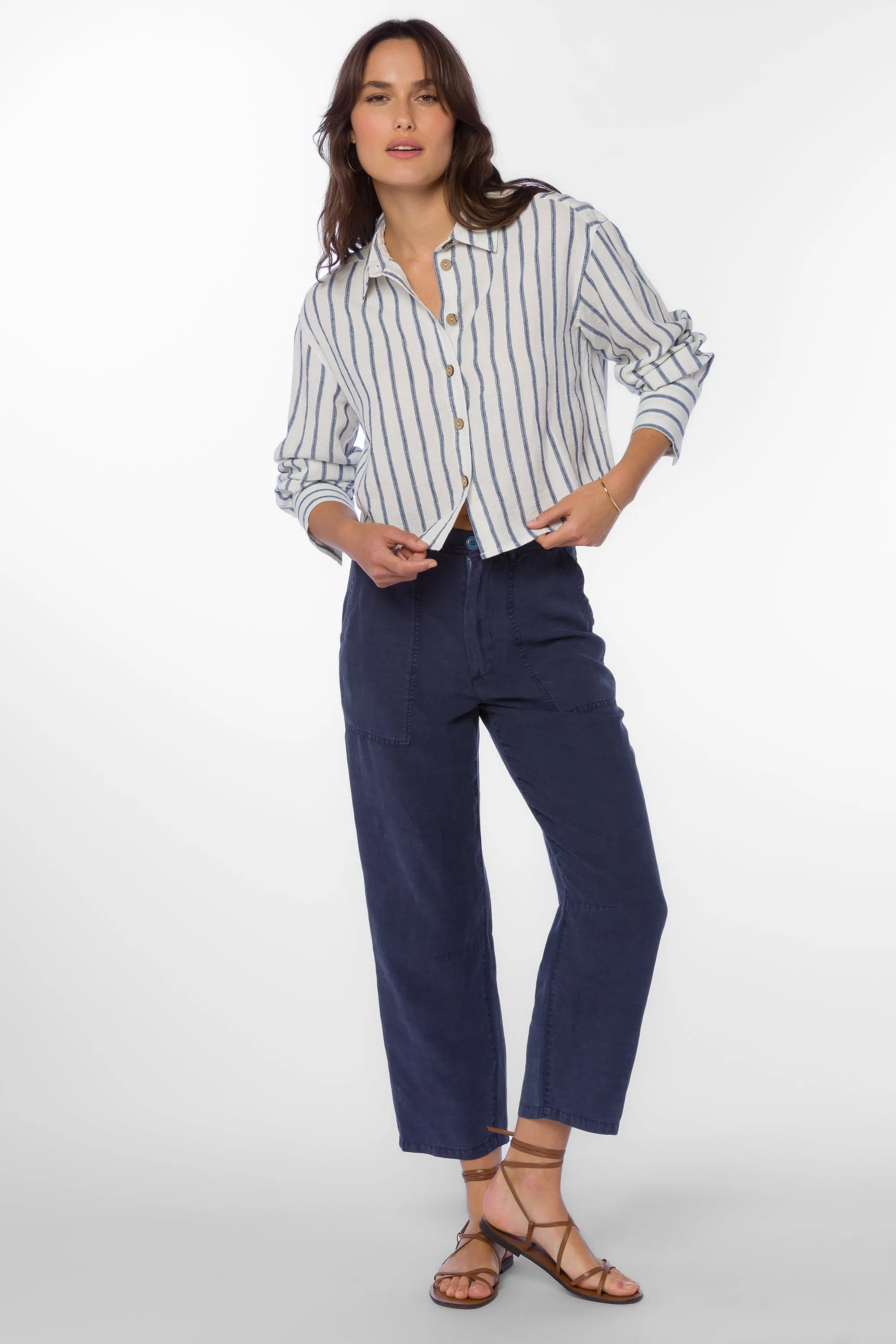 Summerlyn Navy Stripe Shirt