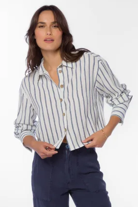 Summerlyn Navy Stripe Shirt