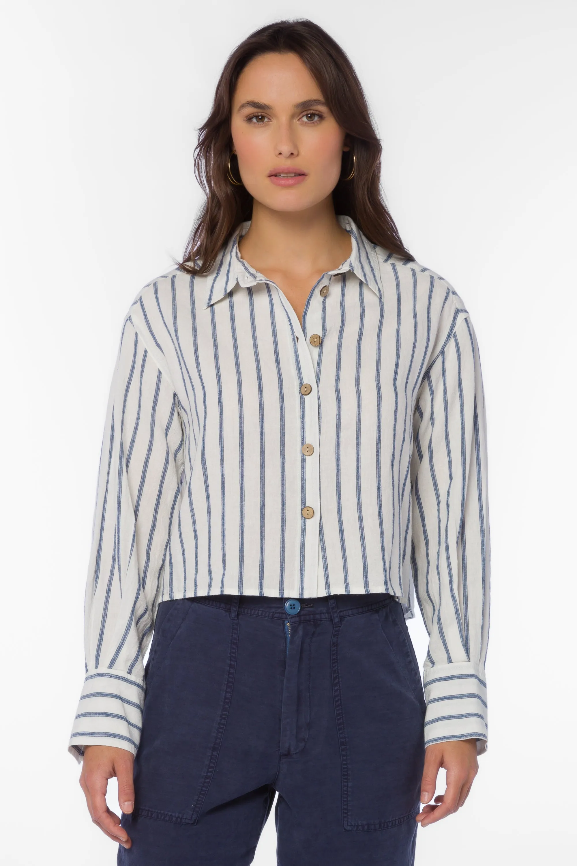 Summerlyn Navy Stripe Shirt