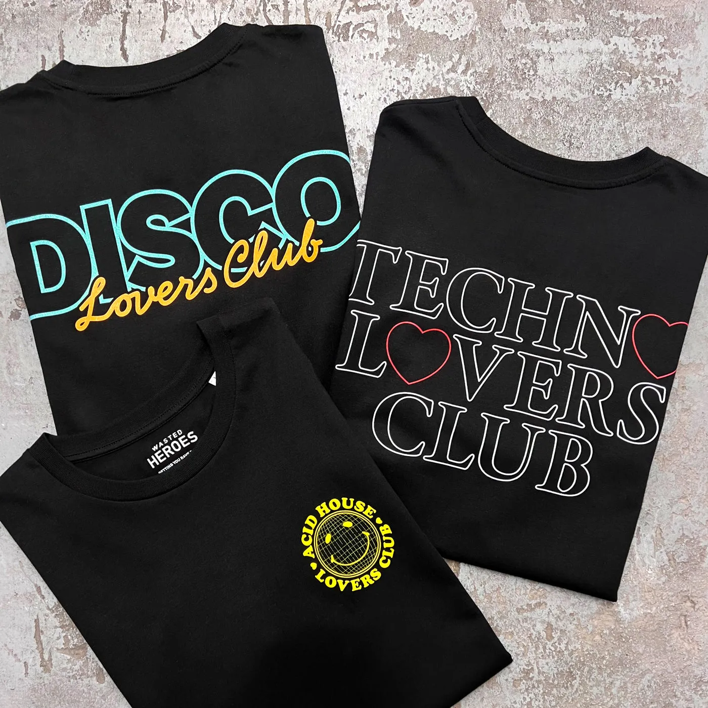 Techno Lovers Back Print - Tshirt - Black