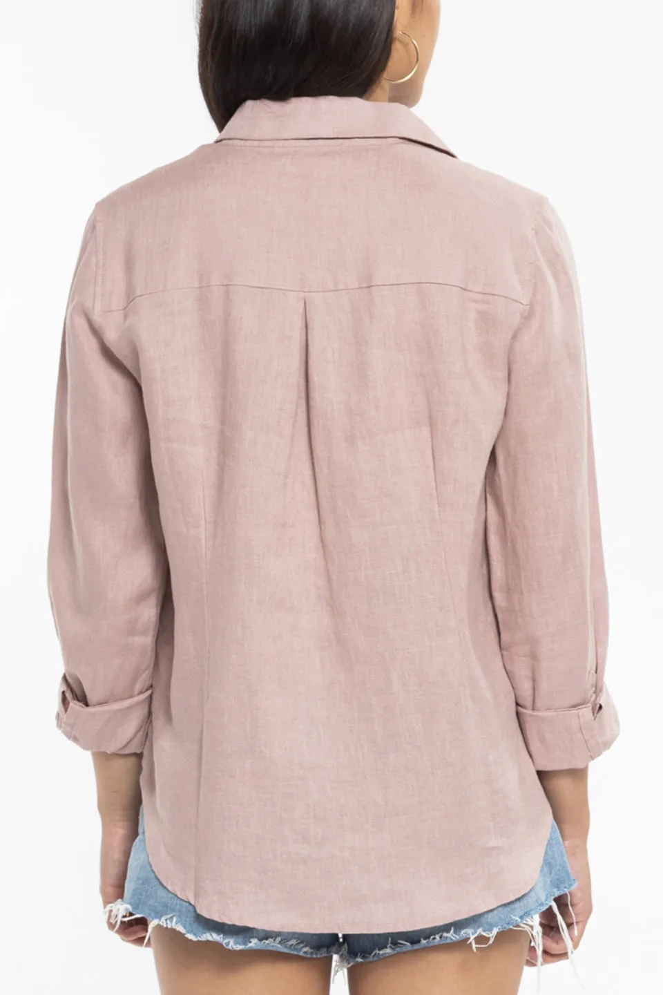 Ultimate Pearl Pink LS Linen Shirt