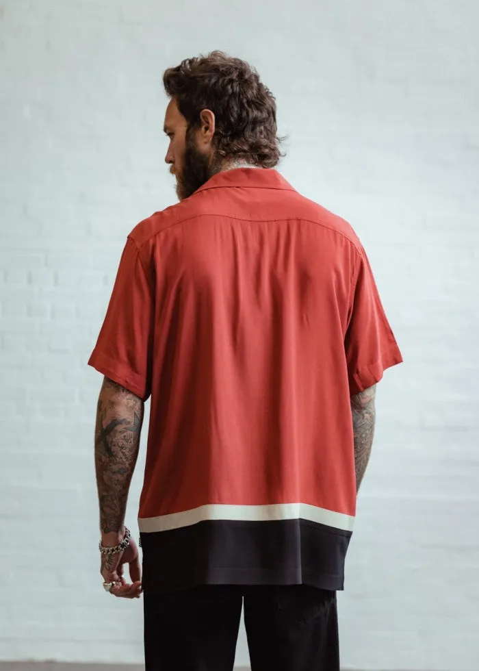 WALTER CONTRAST PANEL BOWLING SHIRT