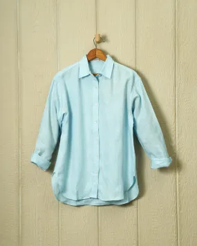 Women's Linen Shirt in Aqua