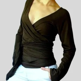 Yoga wrap top - organic cotton or merino wool